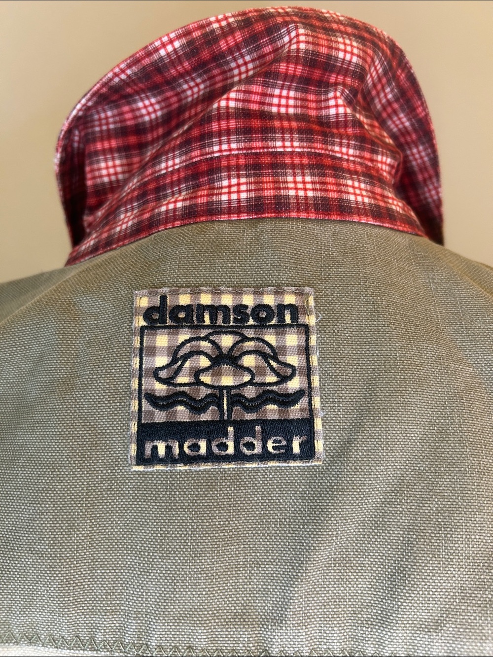 Anthropologie Damson Madder Marcelle Reversible Barn Jacket Plaid Khaki 8 NWT - Picture 9 of 15
